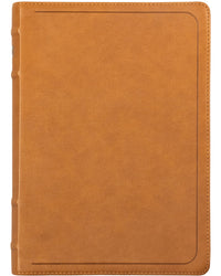 Bíblia ACF com referências cruzadas e palavras de Jesus em azul, Couro-soft mostarda, Letra grande, Leitura Perfeita