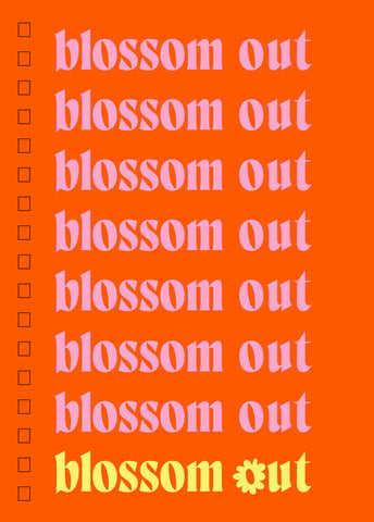 Meu plano perfeito: Florescer, planner anual não datado para adolescentes com capa dura neon, capa Blossom out | Planner 2025