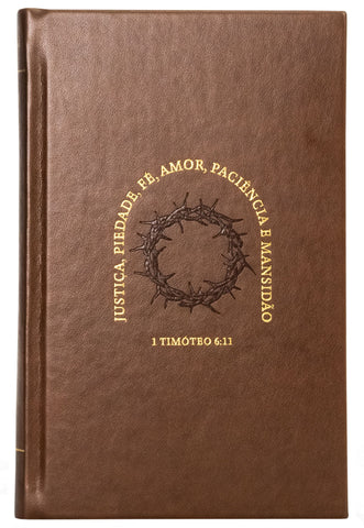 Bíblia NVI, Capa dura de luxo marrom, Timóteo, Letras de Jesus em vermelho, Leitura Perfeita: original (9786552170187)