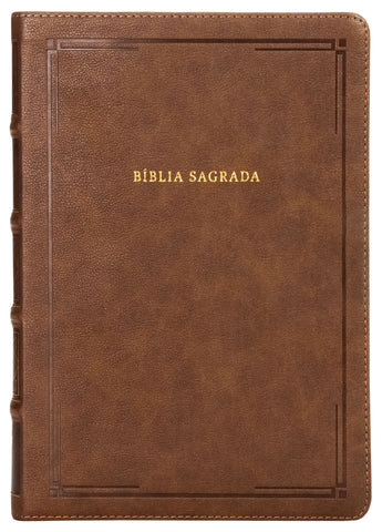 Bíblia NVI Referência, Capa luxo marrom, Barroca, Letras de Jesus em azul e referências cruzadas, Leitura Perfeita: original (9786552170408)