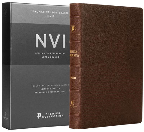 Bíblia Sagrada NVI Premier Collection, Couro Legítimo, Capa marrom, Leitura Perfeita: original (9786552171122)