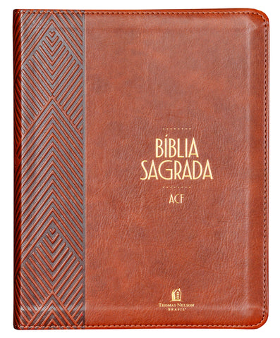 Bíblia ACF com espaço para anotações, Couro-soft marrom, Leitura Perfeita