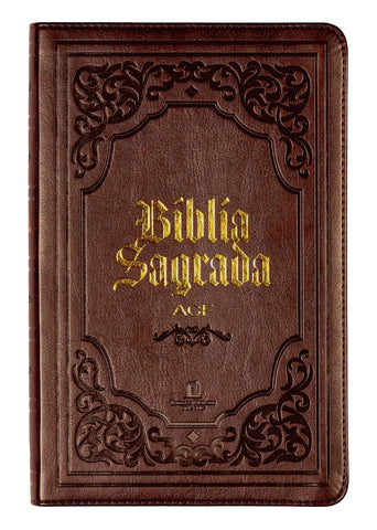 Bíblia Sagrada Slim ACF, Luxo, Couro-Soft, marrom: original (9786552172150)