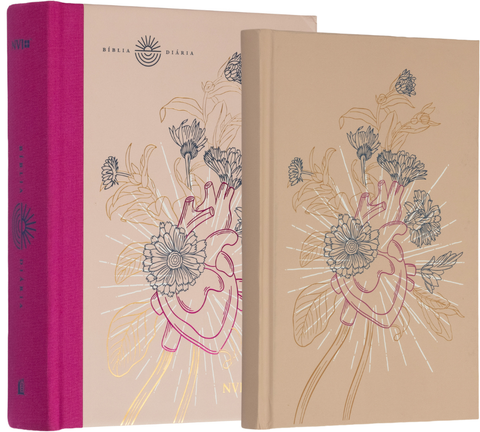 Bíblia Diária NVI, Tecido sobre capa dura, Coração florido, Leitura Perfeita – Comece sua jornada de 365 dias com a Bíblia em qualquer momento do ano