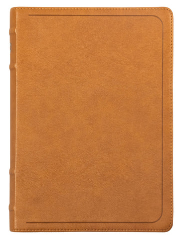 Bíblia ACF com referências cruzadas e palavras de Jesus em azul, Couro-soft mostarda, Letra grande, Leitura Perfeita by Thomas Nelson Brasil