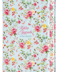 Bíblia NVI Letra Grande, Couro-soft com trilateral decorada, Flores, maximalista, Leitura Perfeita