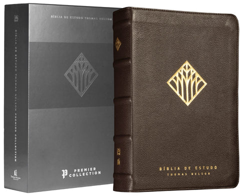 Bíblia de Estudo Thomas Nelson NVI, Capa em couro legítimo marrom, Leitura Perfeita, Premier Collection | Bíblia com mais de 50 mil recursos: original by D A Carson (9786552173133)