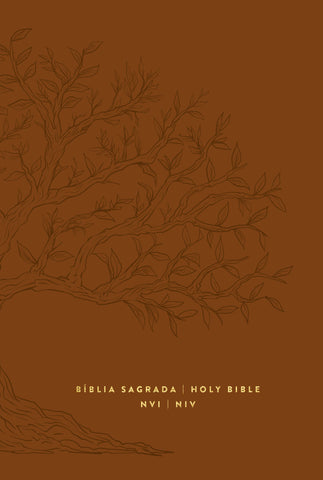 Bíblia Bilíngue NVI/NIV, Português/Inglês, Couro-soft, Caramelo, Leitura Perfeita