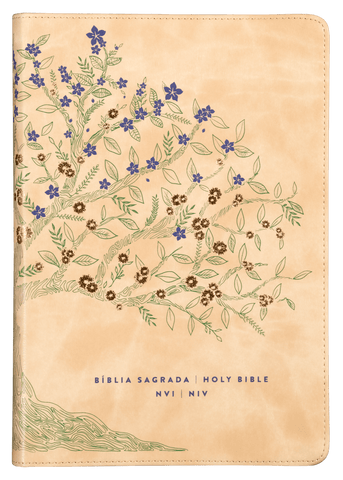 Bíblia Bilíngue NVI/NIV, Português/Inglês, Couro-soft, Bege, Leitura Perfeita