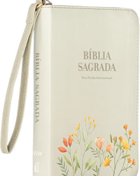 Bíblia Pocket NVI, Capa luxo florida com alça, Leitura Perfeita