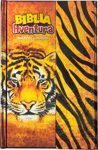 Bíblia Aventura para crianças, NVI, Capa dura com fechamento em ímã, Tigre, Leitura Perfeita