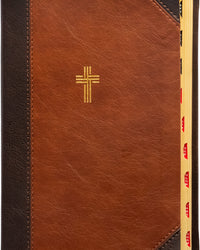A Bíblia Sagrada ACF, Letra grande, Fonte Leitura Perfeita, com letras de Jesus em vermelho e índice de dedo, Capa luxo marrom em dois tons