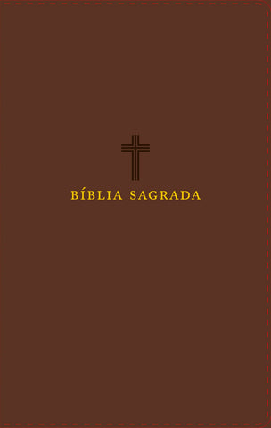 Bíblia NVI, Capa luxo marrom, Letras de Jesus em vermelho, Índice de dedo, Leitura Perfeita: original (9786556892146)