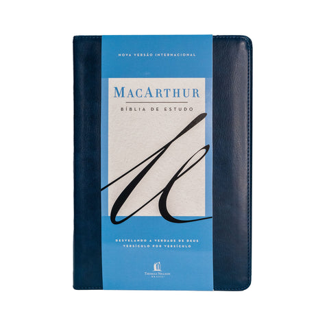 Bíblia de Estudo MacArthur, NVI, Couro Soft, Tecido, Leitura Perfeita