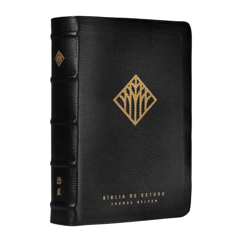Bíblia de Estudo Thomas Nelson NVI, Capa em couro legítimo preto, Leitura Perfeita, Premier Collection | Bíblia com mais de 50 mil recursos: original by D A Carson (9786556896663)