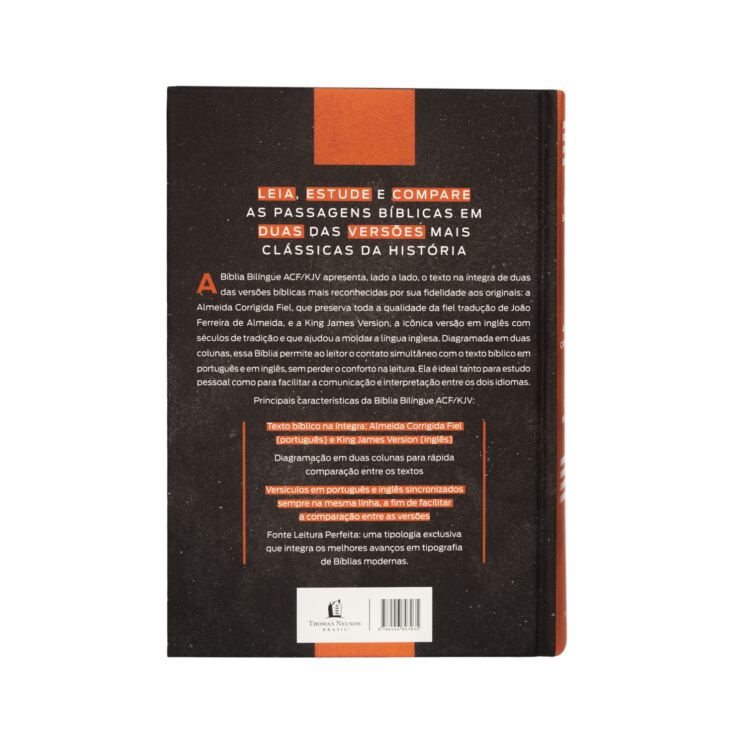 Bíblia Bilíngue ACF/KJV, Português/Inglês, Capa dura, Leitura