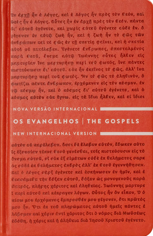 Os Evangelhos, Edição Bilíngue, Português/Inglês, NVI/NIV, com palavras de Jesus em azul, Capa dura