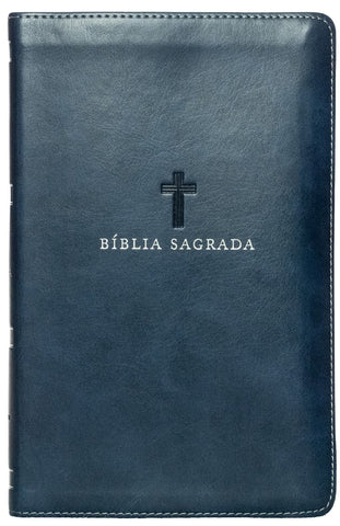 Bíblia NVI, Letra Grande, Couro-soft azul, Leitura Perfeita