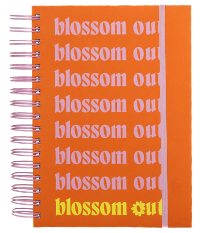 Meu plano perfeito: Florescer, planner anual não datado para adolescentes com capa dura neon, capa Blossom out | Planner 2025