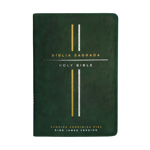 Bíblia Bilíngue, Português/Inglês, ACF/KJV, Couro Soft, Verde, Leitura Perfeita: original (9788571670747)