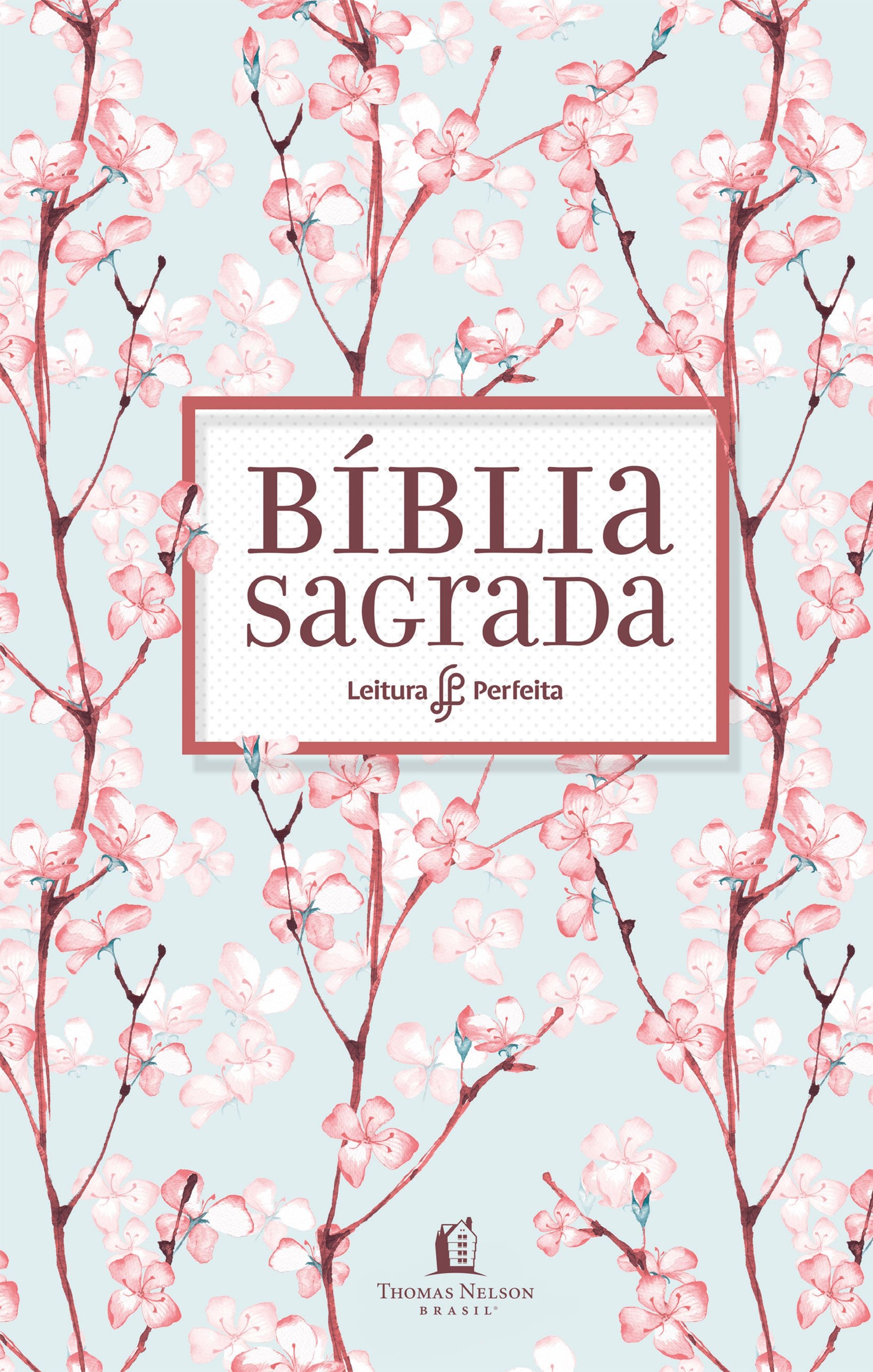Bíblia NVI, Capa flexível de tecido, Cerejeira, Leitura Perfeita