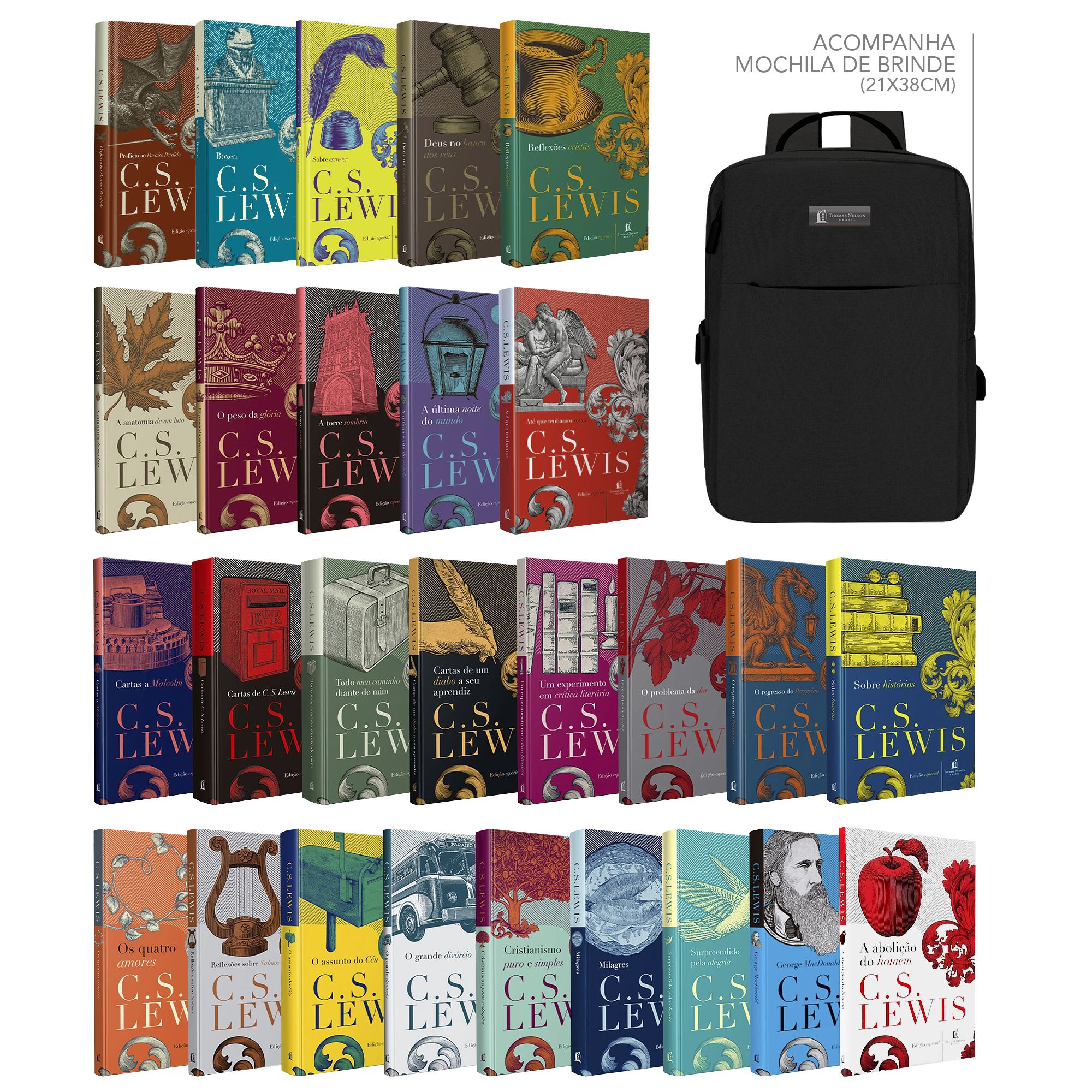 Coleção completa C.S. Lewis + Mochila Thomas Nelson – TN